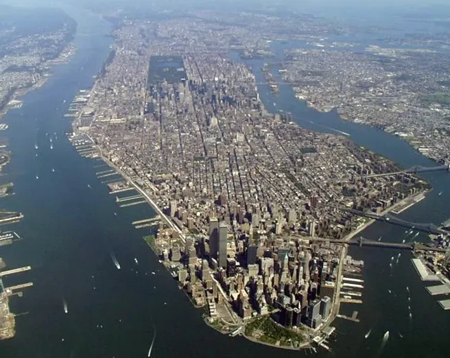 Aerial view of Astoria and the East River, Queens